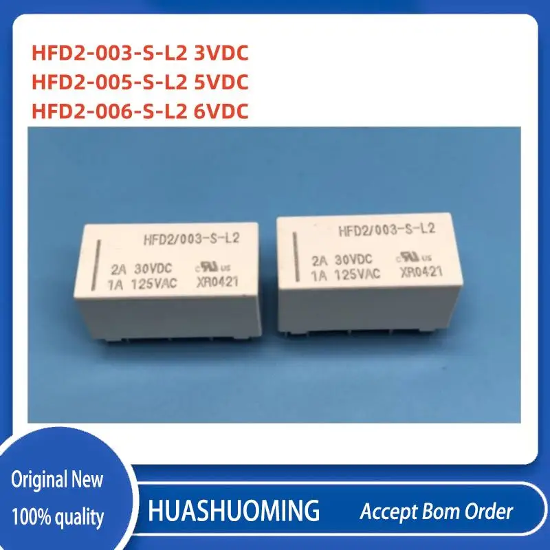 10PCS/LOT   NEW HFD2-003-S-L2 HFD2-005-S-L2 HFD2-006-S-L2 10PINS 2A 3VDC 5VDC 6VDC