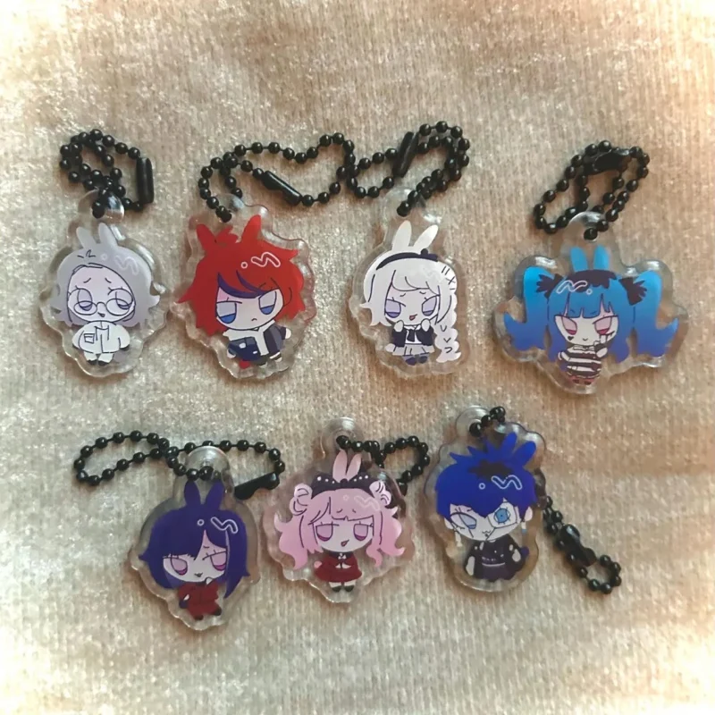 The Hundred Line Acrylic Keyring Cute Mini Charm Game Character Figure Pendant Fan Gift Jewelry Cosplay Decor