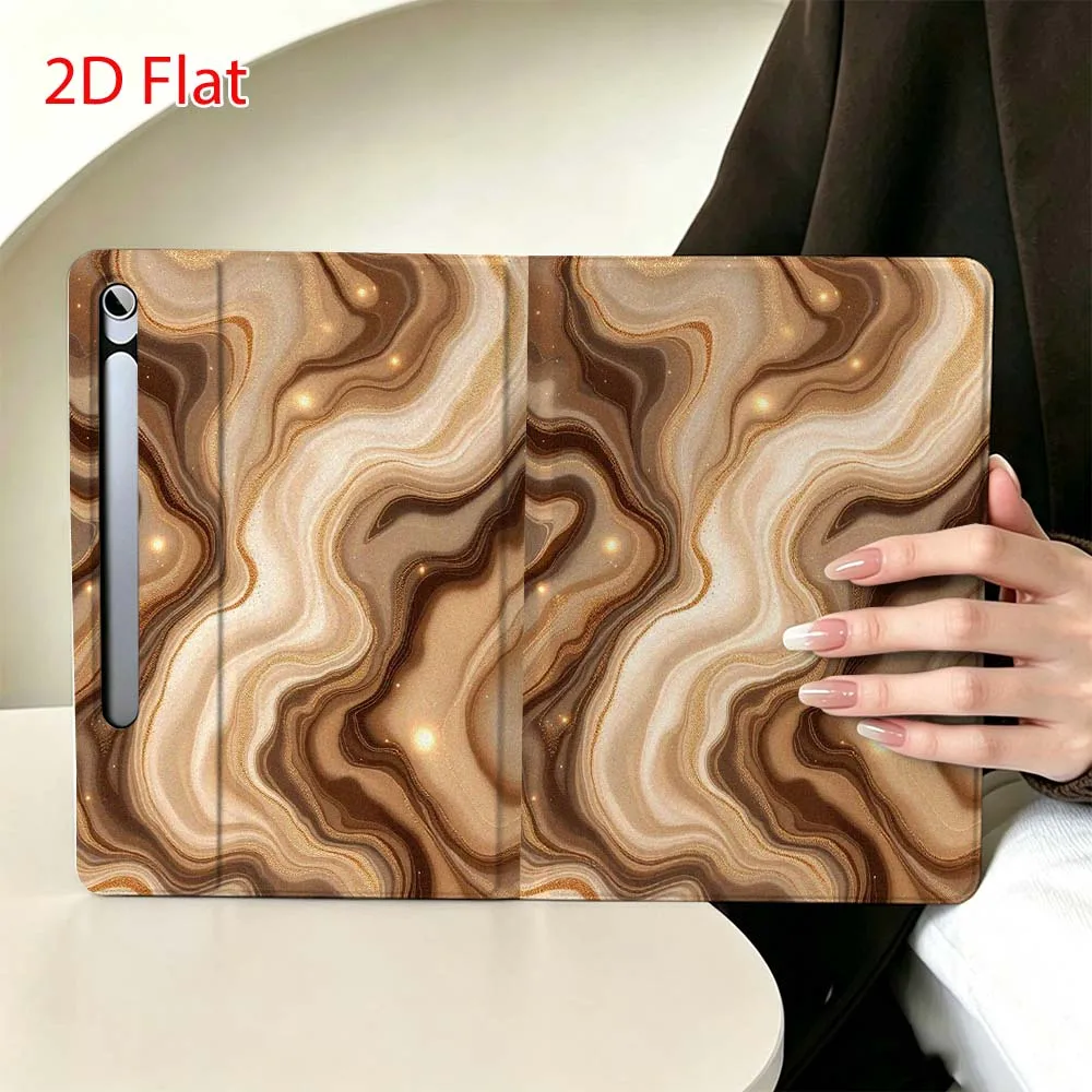 Coffee Colored Water Soft For Samsung Galaxy Tab S11 S10 S9 S8 S7 S6 A9 A8 A11 Lite FE Plus Pen Tray Tablet Case
