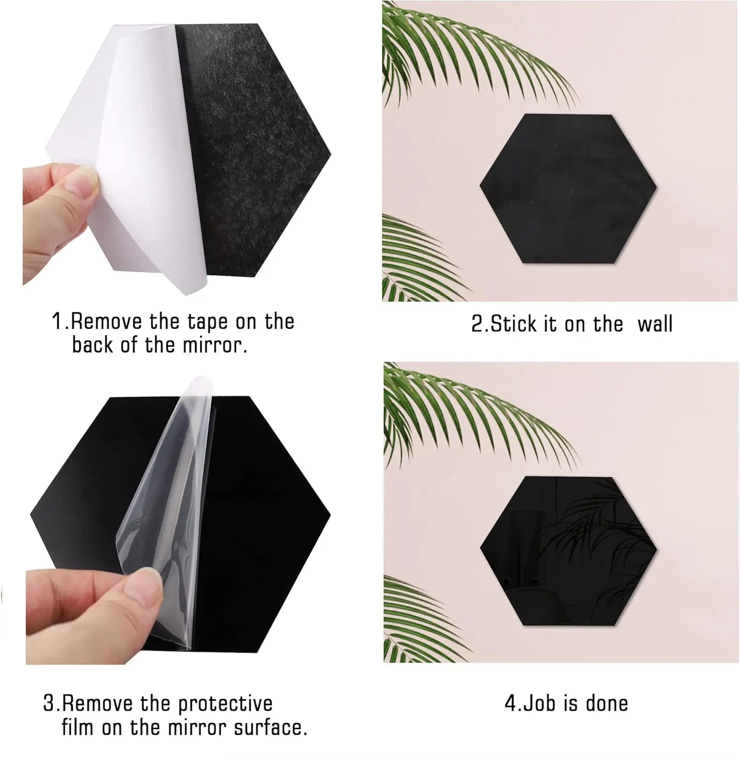 12/24/36pcs Hexagonal Acrylic Mirror Wall Sticker Mini Mirror Paster Self-adhesive Gold Silver Decals Home Bedroom Art Decor