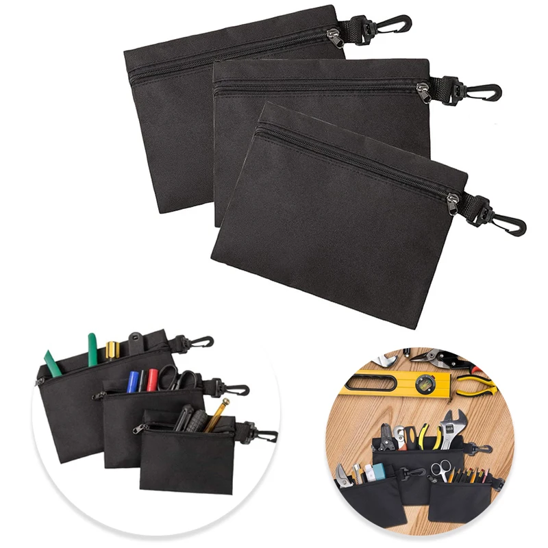 حقائب أدوات قماشية، حقيبة أدوات شديدة التحمل، أكياس بسحاب، حقيبة تنظيم أدوات الأجزاء الصغيرة مع حلقة تسلق، للأماكن الخارجية والرجال والسيارة #1