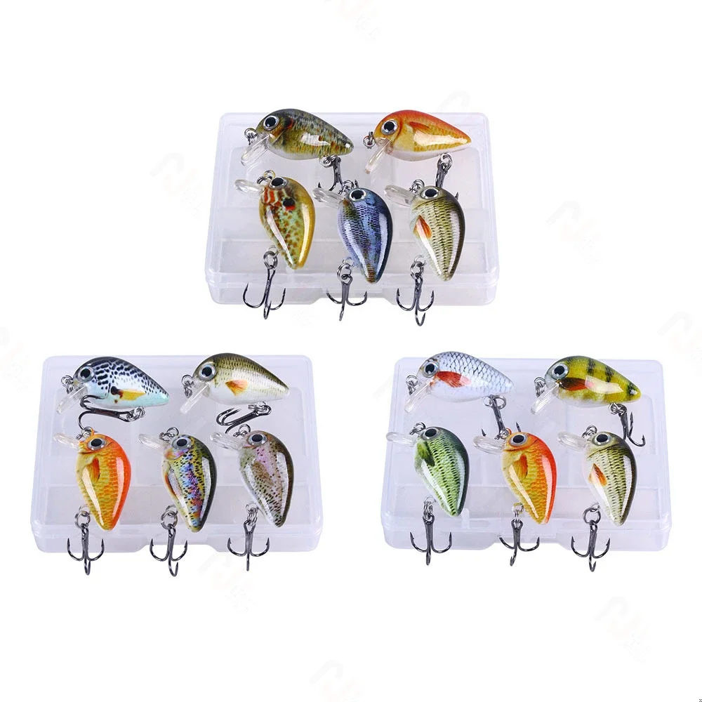 

5 Pcs 28mm 2g Mini Crankbaits Fishing Sinking Wobbler for Pike/Trolling Rattling Baits Set Perch Fishing Lure Artificial Hard