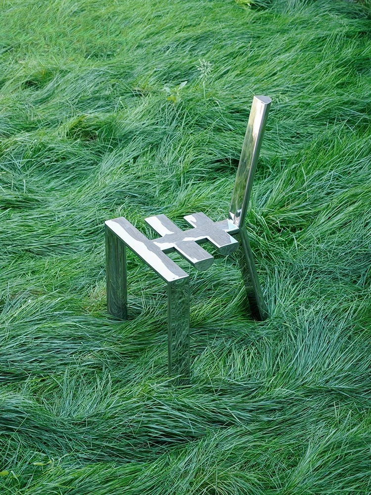

Concave chair Creative chair Stainless steel seat Simple mix and match