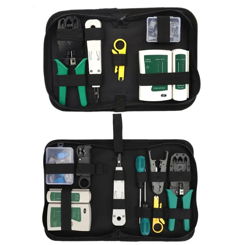 8/14pcs RJ45 RJ11 RJ12 Portable LAN Ethernet Cable Crimping Wire Stripping Pliers Repair Tool Dropship