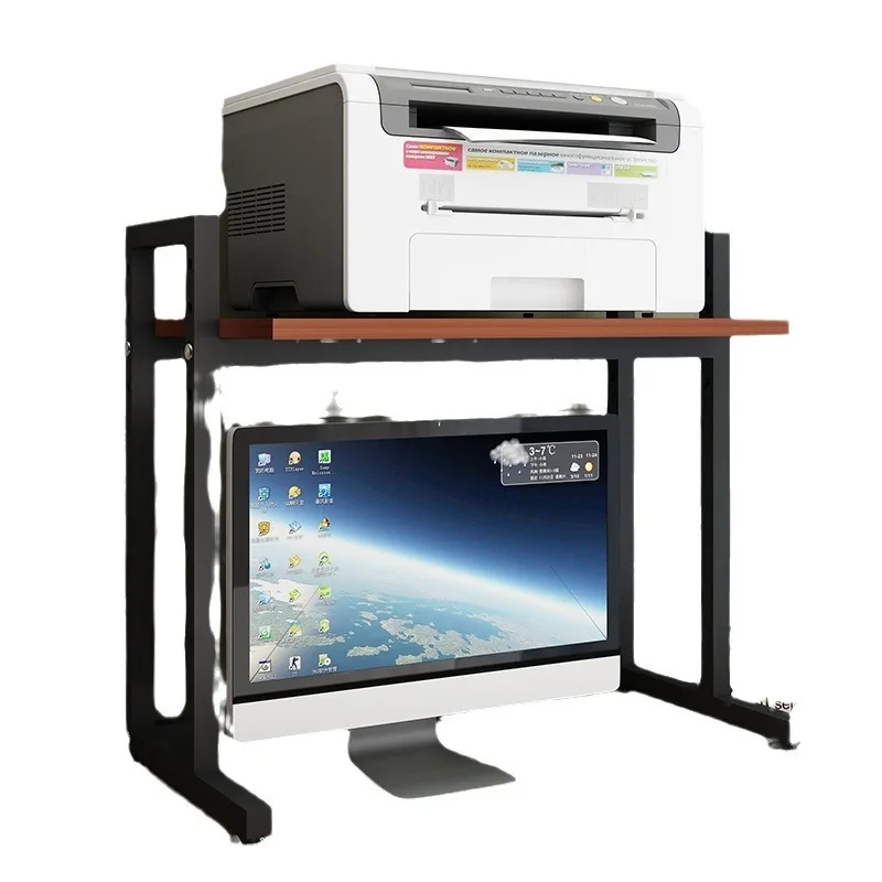 Adjustable Printer Stand, Desktop Monitor Riser Shelf, 2-Tier Office Desk Organizer for Printer & Computer