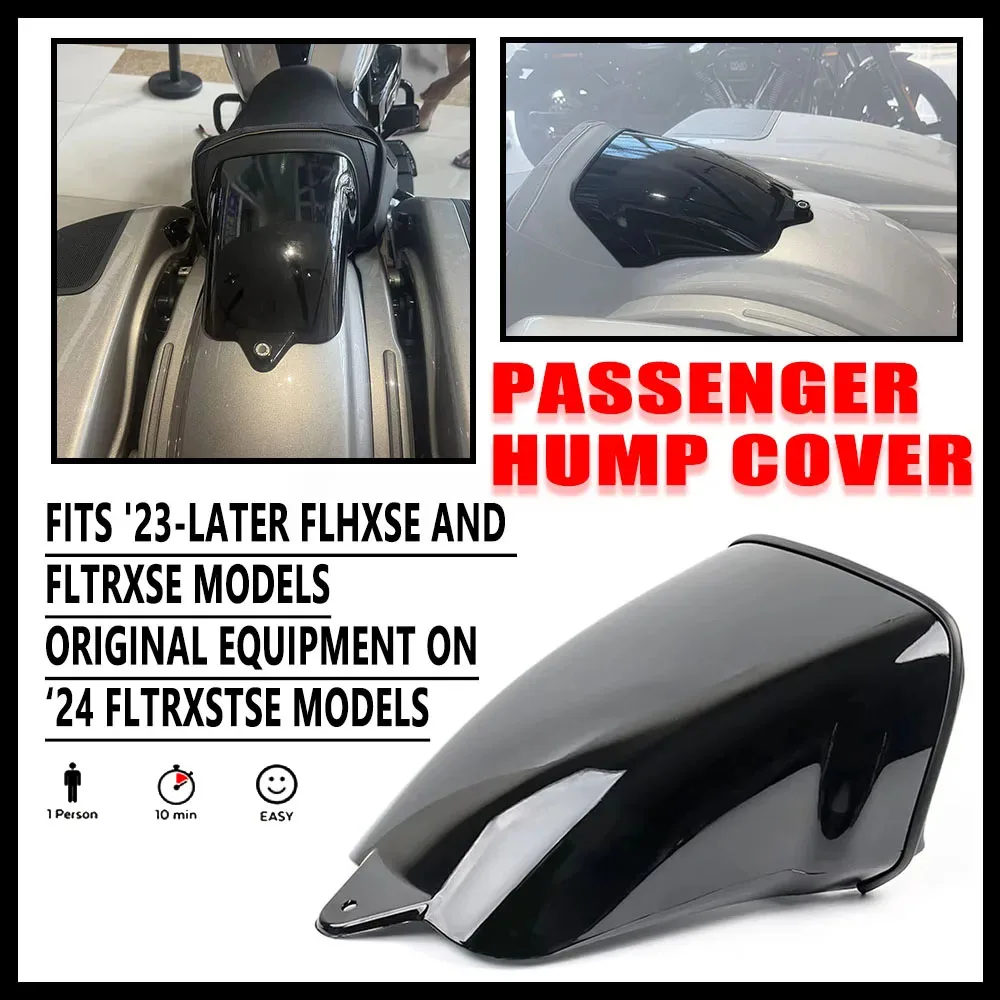 

MotorcycleNEW Rear Passenger Seat Cover Camel Hump Cover ABS Black For Harley CVO Road Glide ST FLTRXSE 2024 2023Easy to install