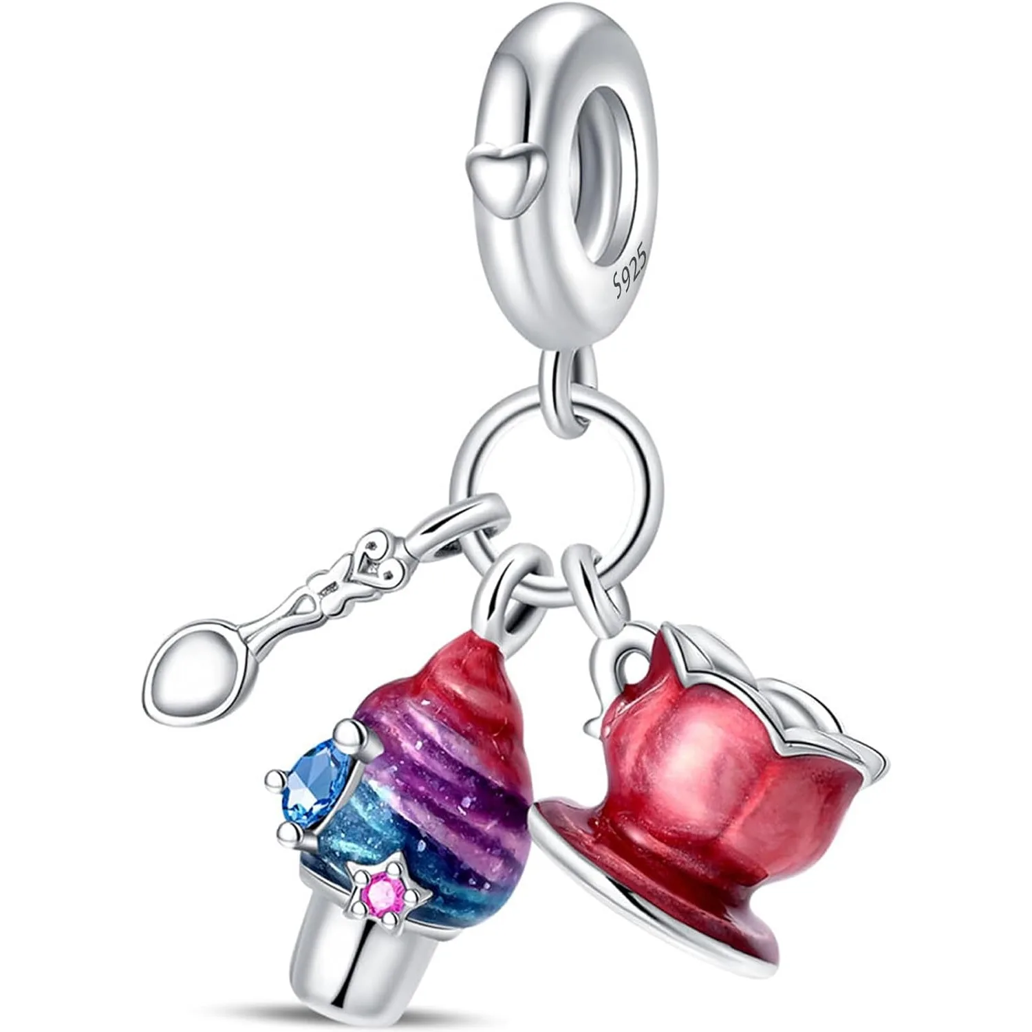 

Очарование с серебряным покрытием 925. Подходит для браслета и ожерелья. Красочные конфеты. Торт. Кофейная чашка. Сердце любви. Висячие подвески. Подвески для дня рождения.