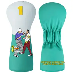 Golf PU Leather Head Covers for Driver, Funny Design Golf Club Head Covers with Soft Lining -Protective,Water-Resistant