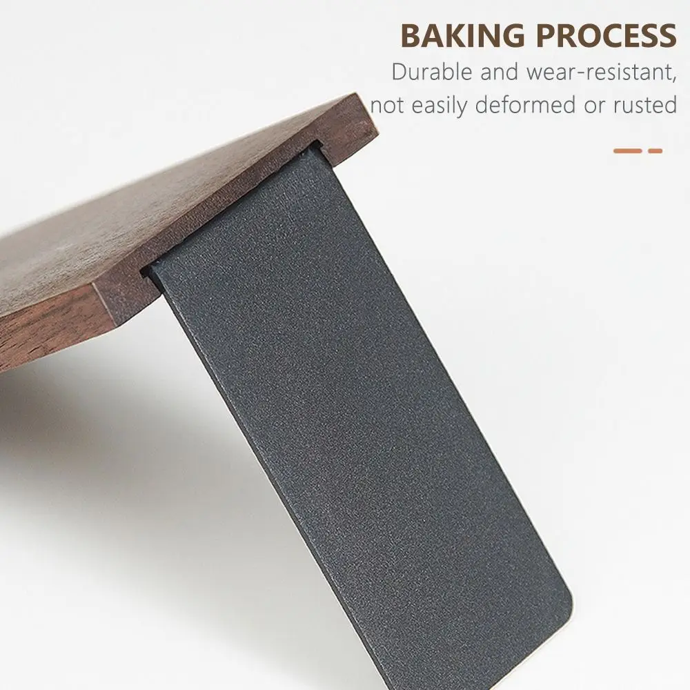 3PCS Simple Nature Wooden Bookends Non-slip Thickened Book Stand Book Support Rack School Office