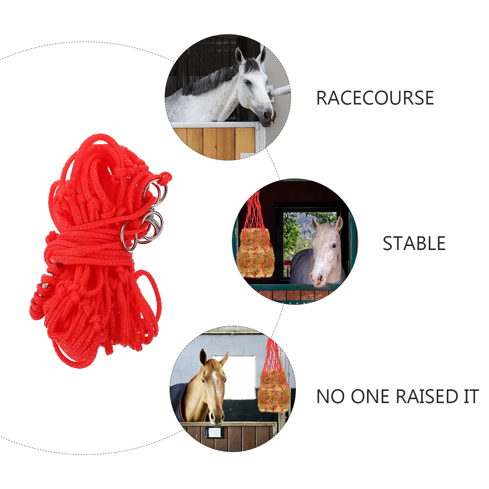 

20 Strands Slow Feed Hay Bag Nylon Mesh Durable Lightweight Horse Feeding Net For Grazing Mildew Proof Rope Pet
