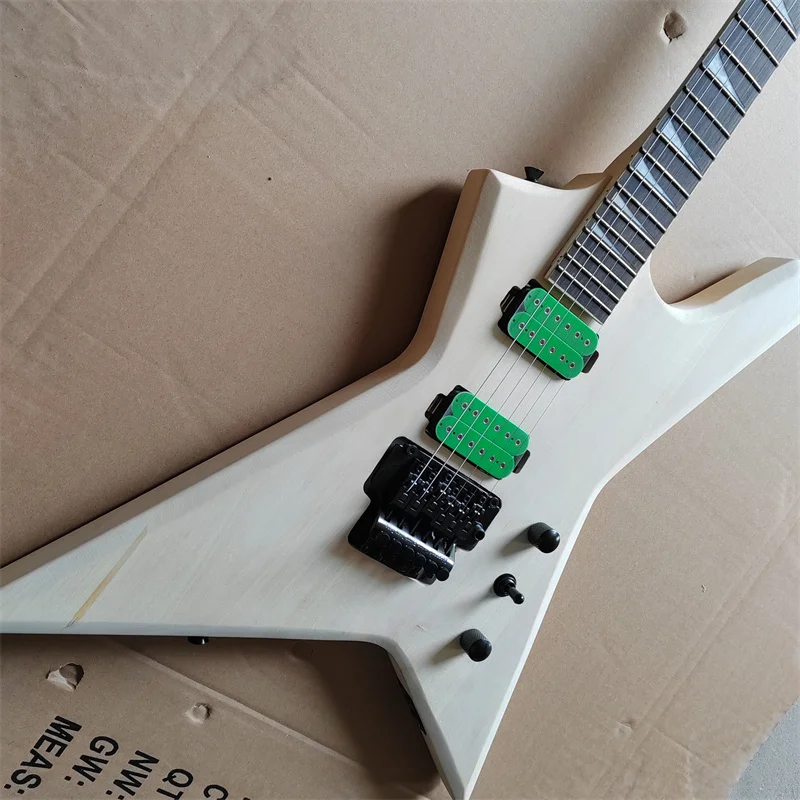 Special-Shaped Electric Guitar without Paint, 2-Way Vibrato Bridge, Sample Stock, just one Piece