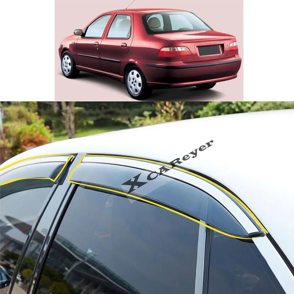 

Для FIAT Siena 2000 2001 2002 2003-2018 наклейка для стайлинга кузова автомобиля пластиковое оконное стекло ветрозащитный козырек детали от дождя/солнца