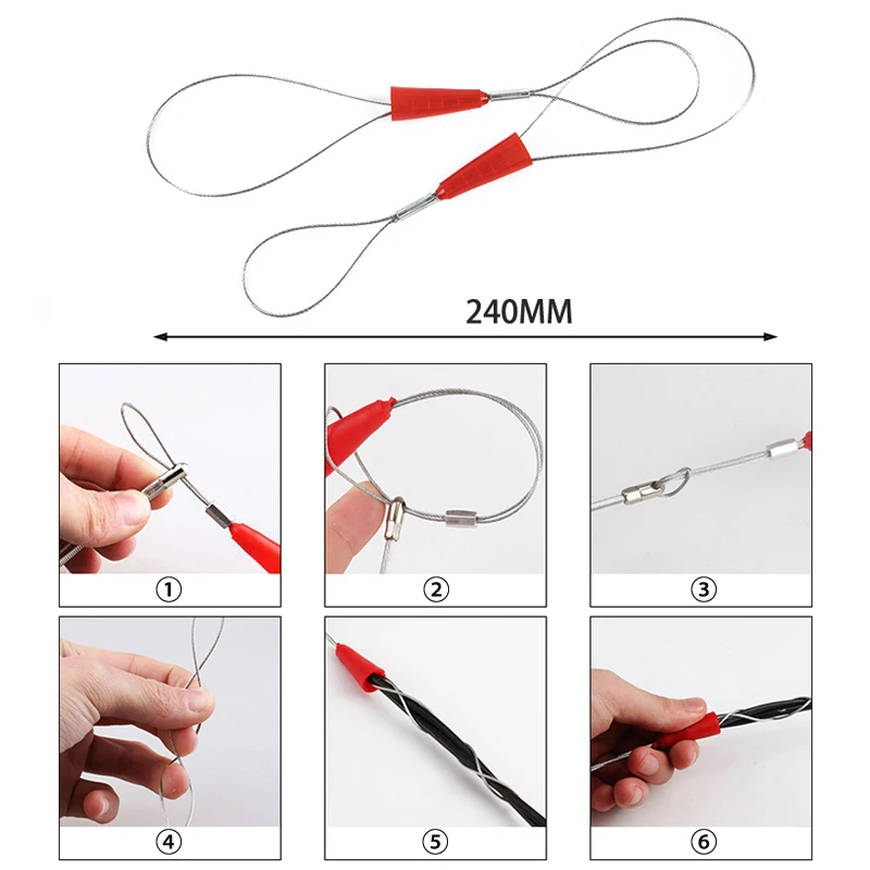 2PCS Steel Wire Easy Tensioner Nylon Wall Wire Lead Wire Threading Machine Wire Pulling Accessories Pipe Threading Device