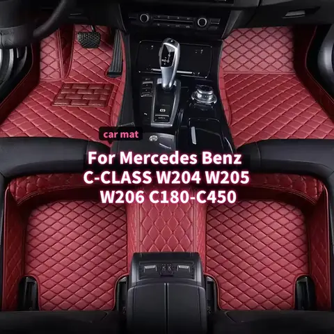 메르세데스 벤츠 C-CLASS W204 W205 W206 C180-C450 미끄럼 방지 자동차 카펫 발 Coche 액세서리 용 맞춤형 자동차 바닥 매트