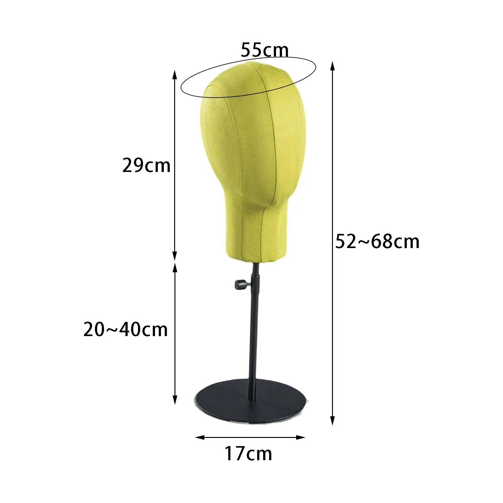 

Block Display Styling Wig Making for Hair Bun extension, with Wood Stand, wig of salon Stand ,Drying Wig Head