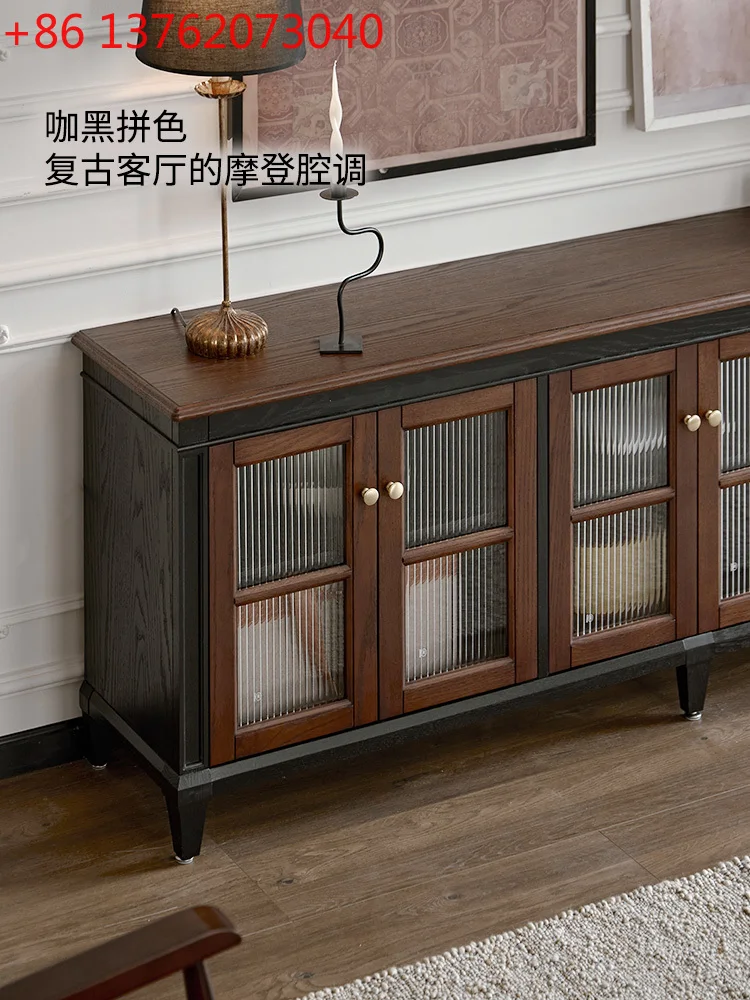 

Американский ретро шкаф для телевизора из цельного дерева, расширенная гостиная, французский язык