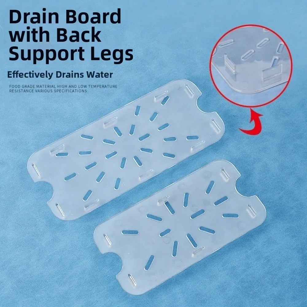 Acrylic Dish Drying Rack Large Capacity Lightweight Water Separation Tray Nonslip 1/1 1/2 1/3 1/4 1/6 1/9 Dish Drainer Rack