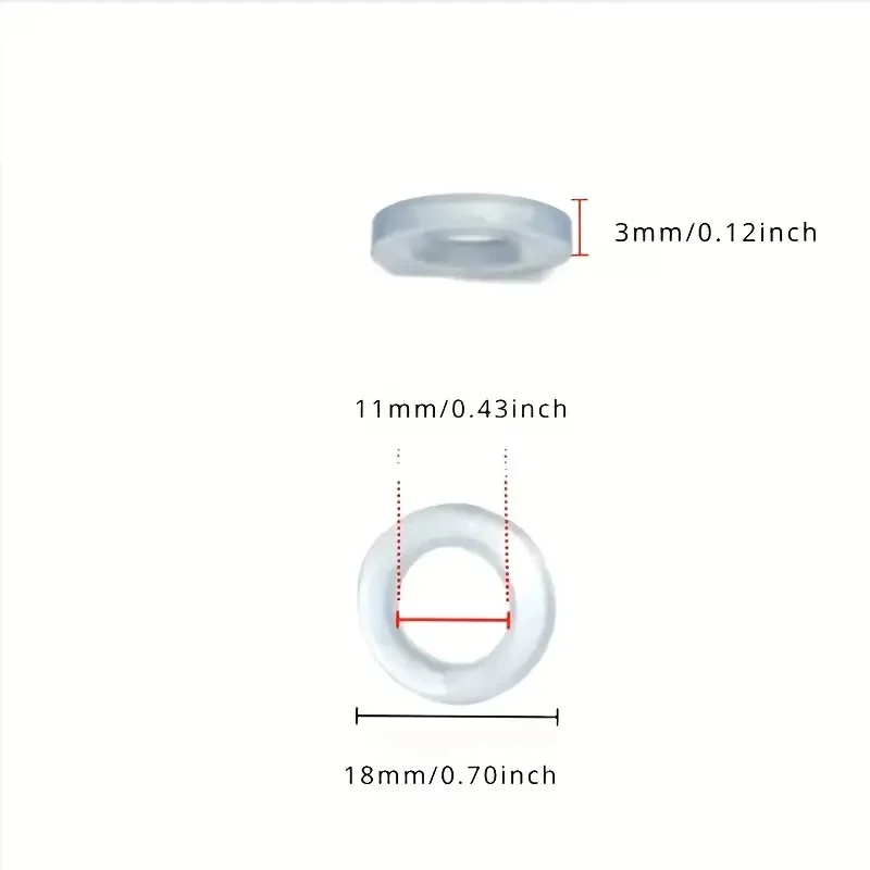 30 PCS Transparent Silicone Sealing Gaskets, 1/2 Inch Diameter, for Hot and Cold Water Pipes, Leak‑Proof, for Durable & Reliable