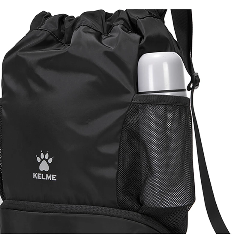 KELME Portable Drawstring Basketball Backpack Mesh Bag Football Soccer Volleyball Ball Storage Bags Outdoor Sports Traveling