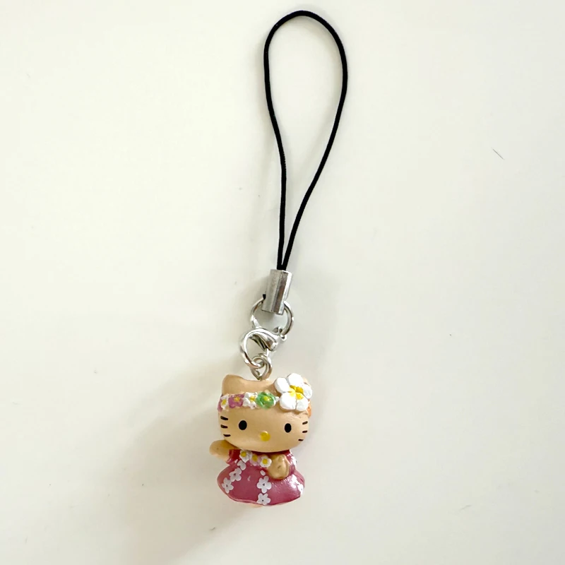 هاواي حولا القط الهاتف المحمول قلادة الديكور Kawaii اليابانية خمر القرش المفاتيح قلادة لطيف هدية بيكيني القط قلادة