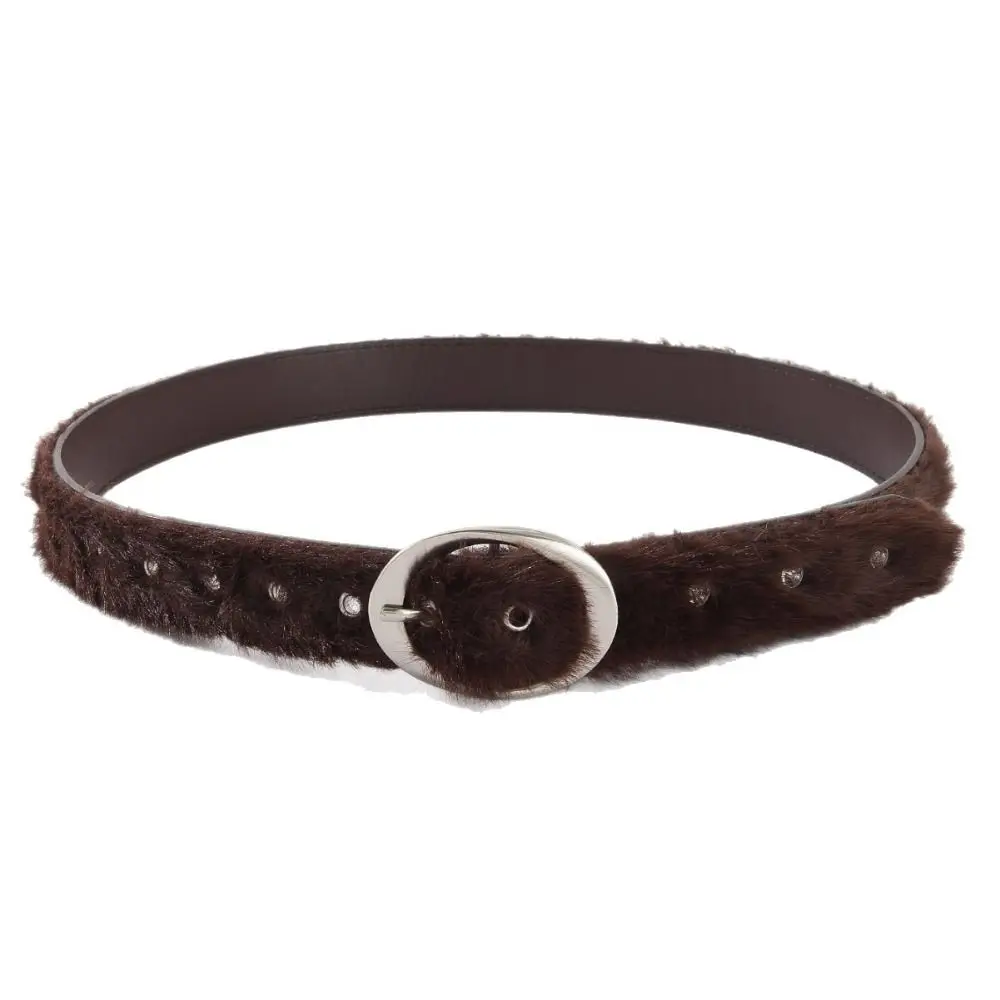 Ceintures en fausse fourrure pour femmes, Design rétro tendance, luxe, Punk, Y2K, assorties avec tout, à la mode