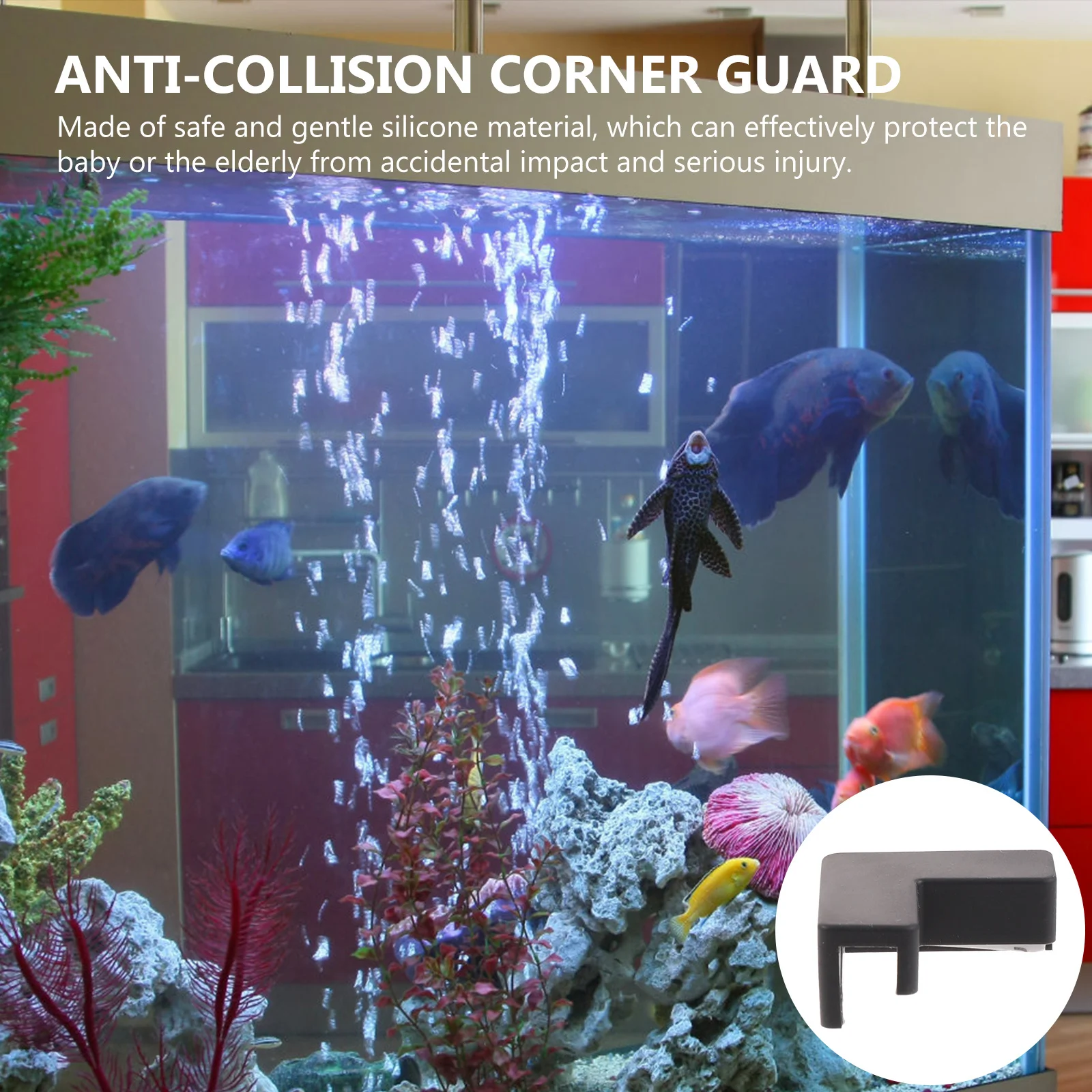 

6Pcs Anti-Collision Corner Guards Silicone Protective Bumpers for Fish Tank Baby Safety Edge Covers Corner Protector Tank