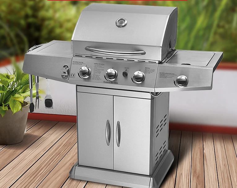 Gas BBQ Oven Commercial Outdoor Villa Courtyard Stainless Steel Liquefied Gas Large Barbecue Grill