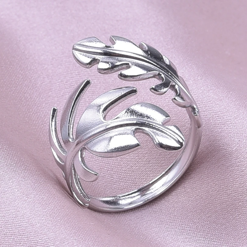 1/5 Pcs Heart/Plant Leaf/Butterfly/Hasama Ring Starfish Shell Open Adjustable Stainless Steel Rings For Women Men Jewelry Anillo