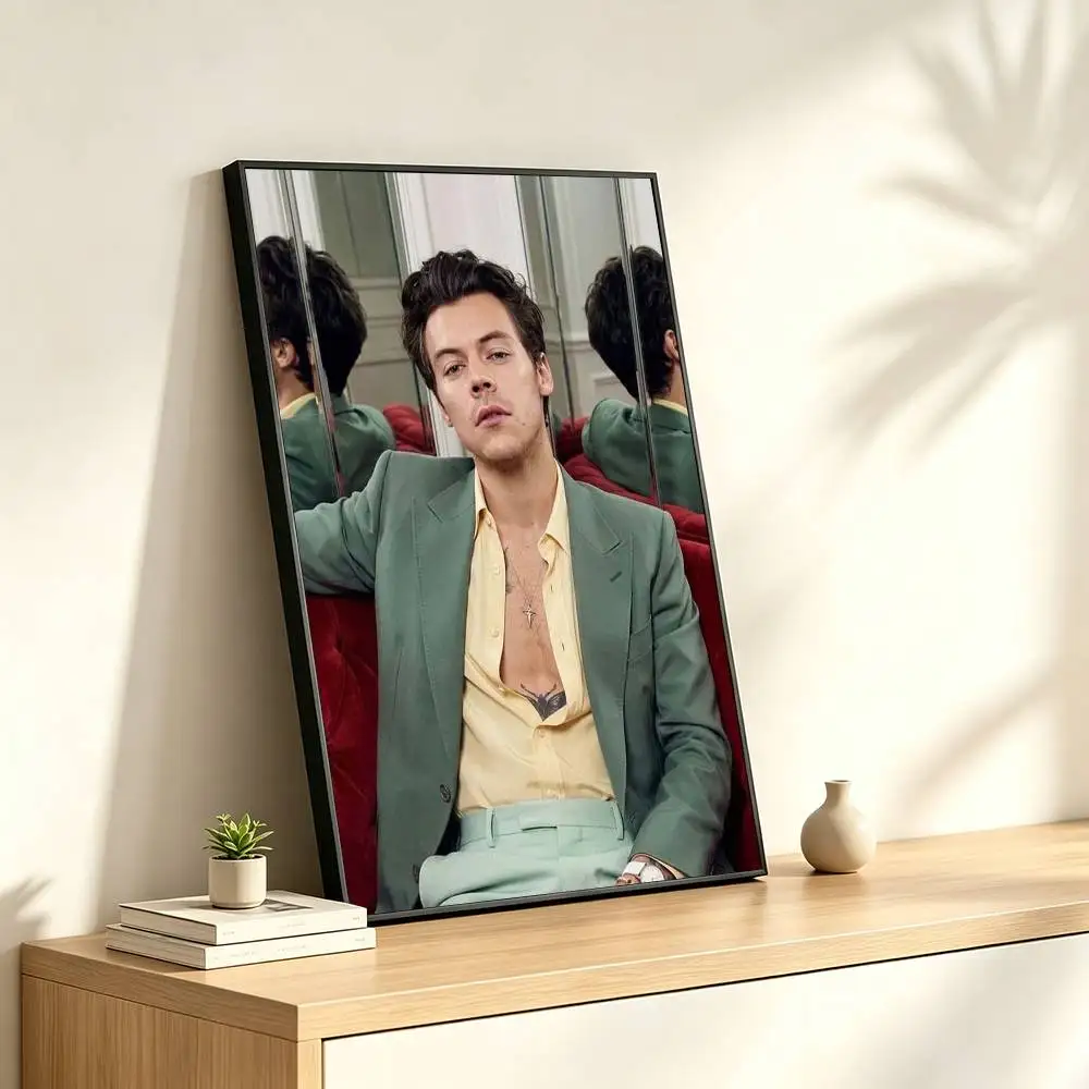 B-British Pop Singer Harry Styles  Poster High Quality Dorm Living Room Aesthetic Wall Decoration Painting Stickers Gift