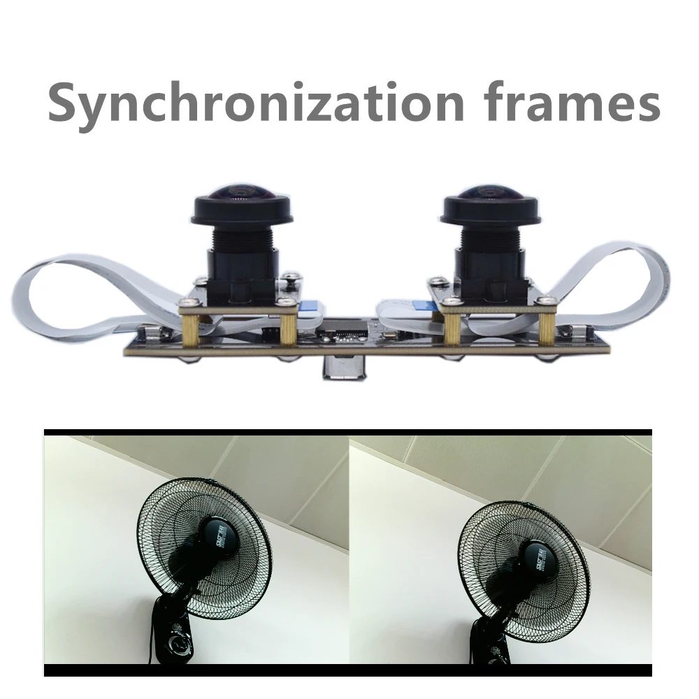 2MP 1080P Non Distortion Flexible Synchronization Stereo Webcam Dual Lens USB Camera Module for 3D VR Face Recognition