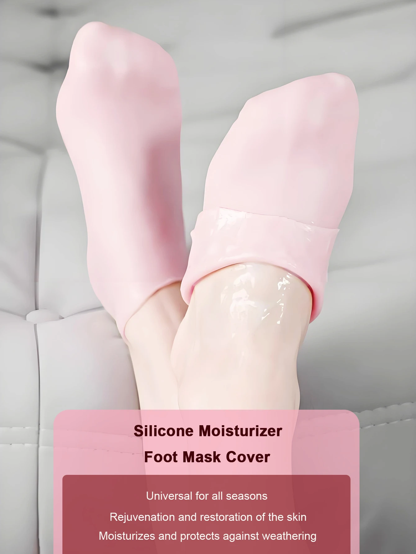 Silicone Foot Care Socks for Dry Cracked Heels, Moisturizing Softening Callus Remover, Overnight Gel Pedicure Booties for Women