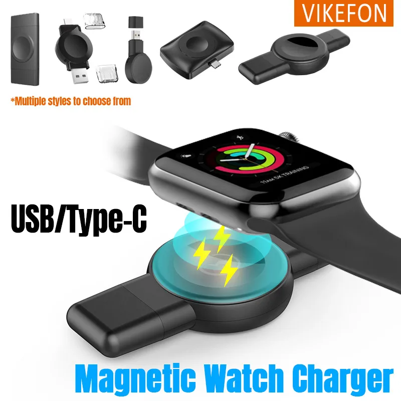 

Магнитное беспроводное зарядное устройство для часов USB Type-C для Apple Watch 9/8/7/6/5/4 SE Samsung Watch Galaxy 7/6/5/4 Active 1/2 Быстрая зарядка