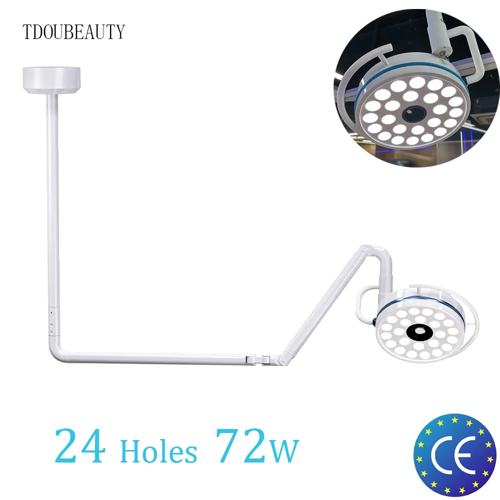 TDOUBEAUTY 72W Super Brightness Surgical Ceiling Lamp Surgical Exam Light LED Shadowless Lamp For Pet Surgery Dental Lighting