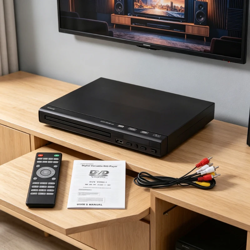 

Compact DVD Player for TV, All Region Free DVD Player with USB Port, HD & RCA Output, Multi-Format Supported,
