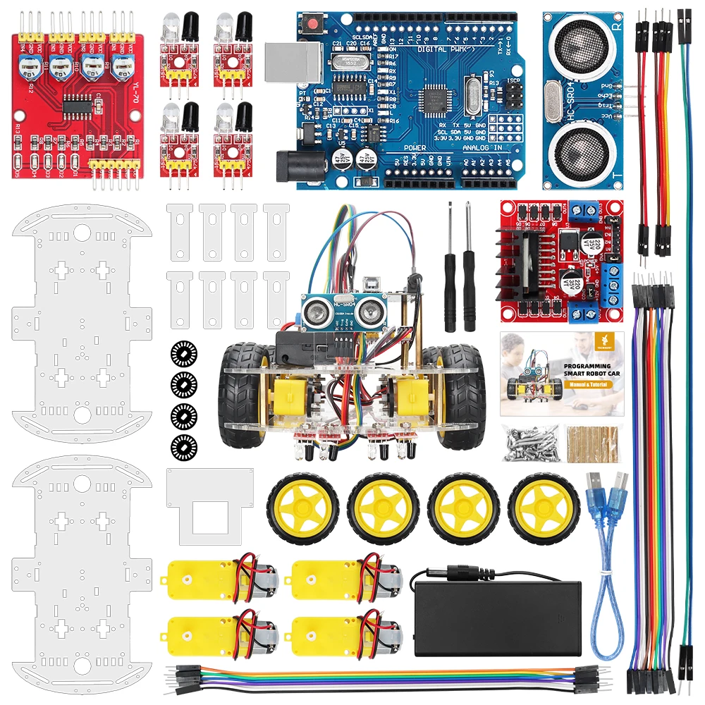 

Наборы автоматизации tшипbuny для Arduino, стартовый робот, программируемые роботы с кодами, электронные роботы в комплекте, электроника «сделай сам»