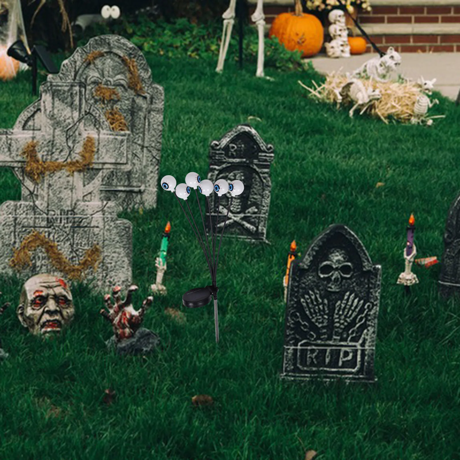 

Scary Halloween Eyeball Decorations Solar Powered Outdoor Lights for Garden Pathway Yard Party Ambience