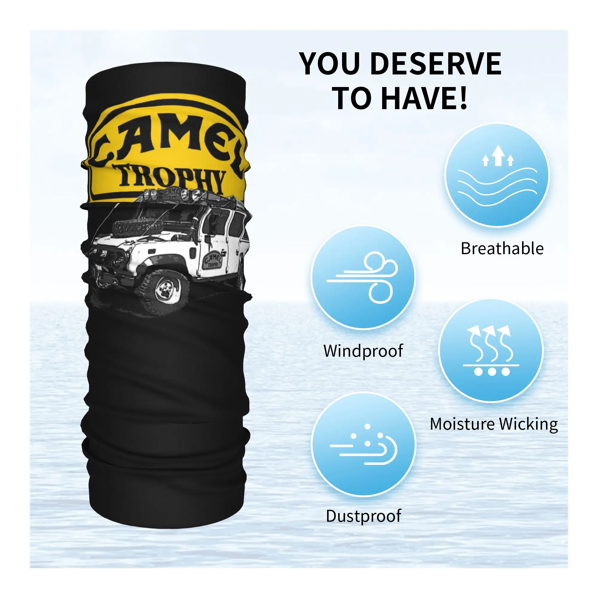 Custom C-Cameles Off Road Race Bandana Neck Warmer Women Men Winter Ski Tube Scarf Gaiter Motorcycles Moto Yellow Face Cover view 4
