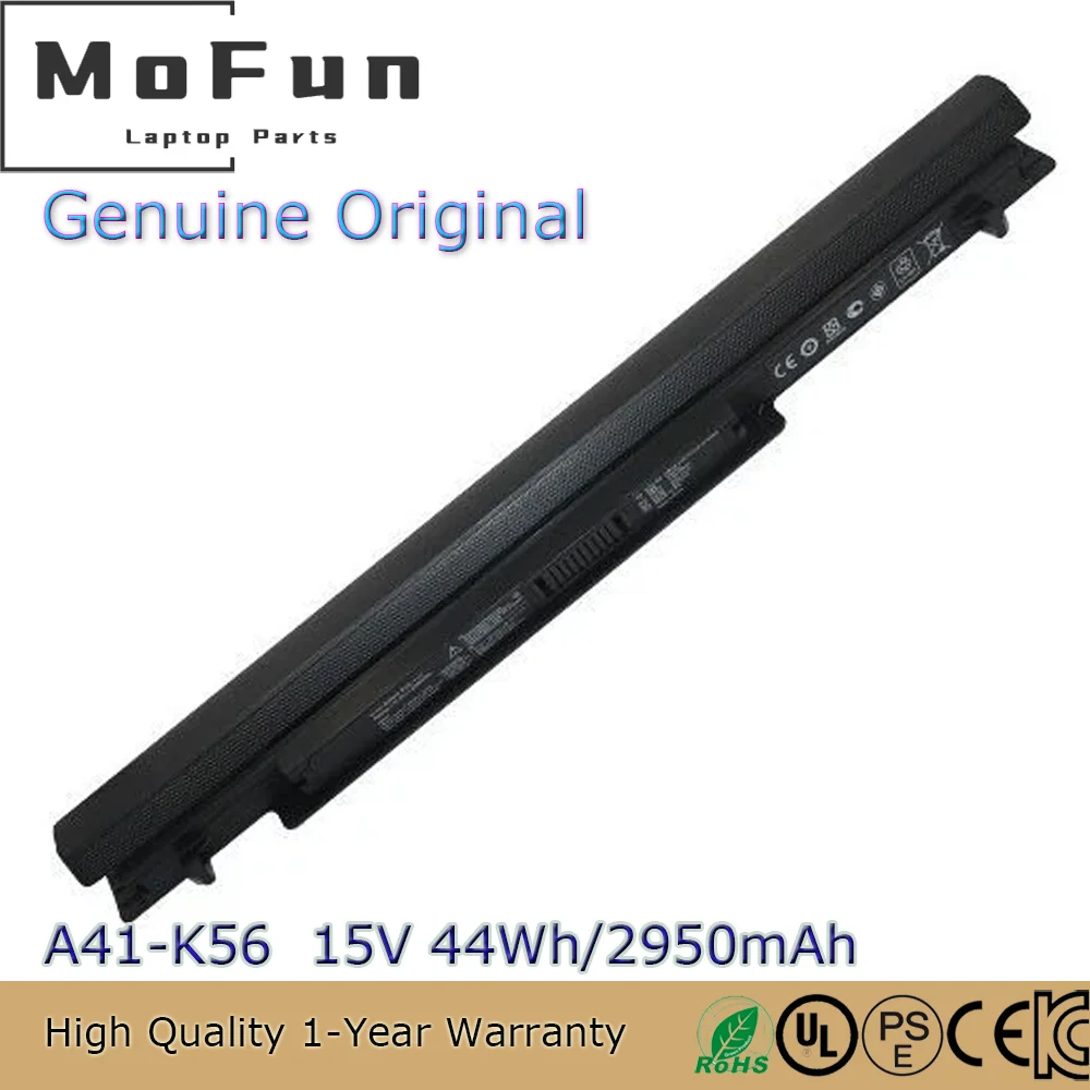 Original A41-K56 44Wh 2950mAh laptop battery for ASUS R505C S56C S550CB S56CM S550C A56C 15V