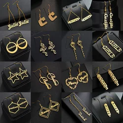 Braveheart Multiple Styles Custom Name Drop Earrings For Women Personalized Nameplate Letters Accessories Jewelry Gifts
