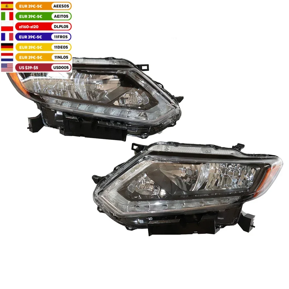 Fit For Nissan Rouge 2014 2015 2016 Driver Left Side/ Passenger Right Side/ Pair Front Headlight Headlamp Assembly