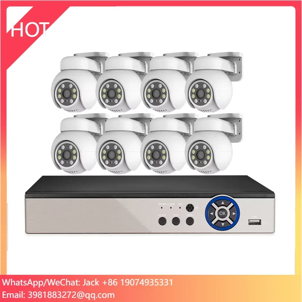 

8CH Waterproof IP AHD Surveillance System 5MP PTZ Camera Mobile Phone Remote Control Night Vision Two-Way Voice Support Cloud