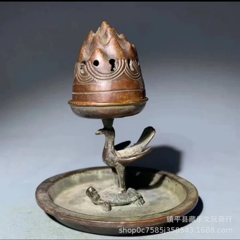 

Classical Copper Ware Turtle Crane Sickness Tower Incense Burner Small Incense Burner Candlestick Home Kung Fu Tea Ceremony Tea