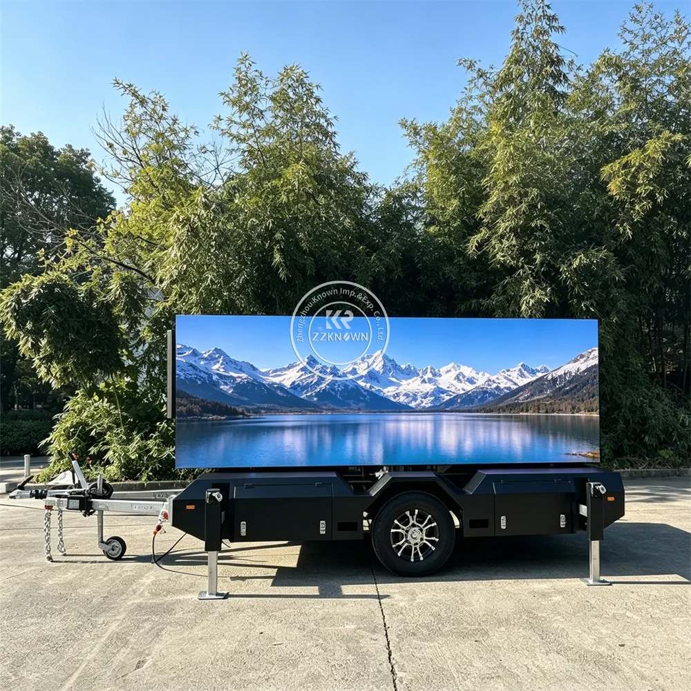 Solar Powered LED Advertising Trailer Mobile Digital Billboard Screen Trailer For Outdoor Marketing And Branding Use