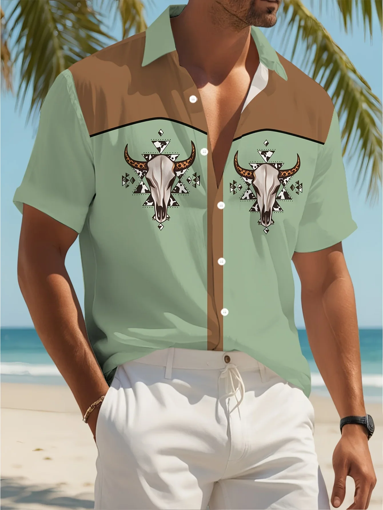 Men's Stylish Party Outfit Shirt SummerMan Women Short Sleeve Hawaiian Fashion Print Lightweight Beach Tops