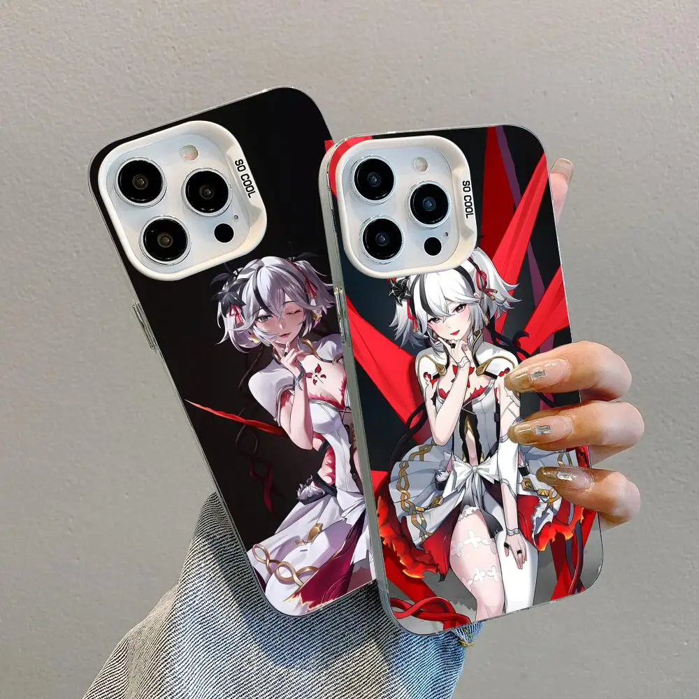 

Чехол для телефона Wuthering Waves Camellya для iPhone 17, 16, 15, 14, 13, 12, 11 X XR XS 8 7 Pro Max Plus, полупрозрачный белый чехол, красивый