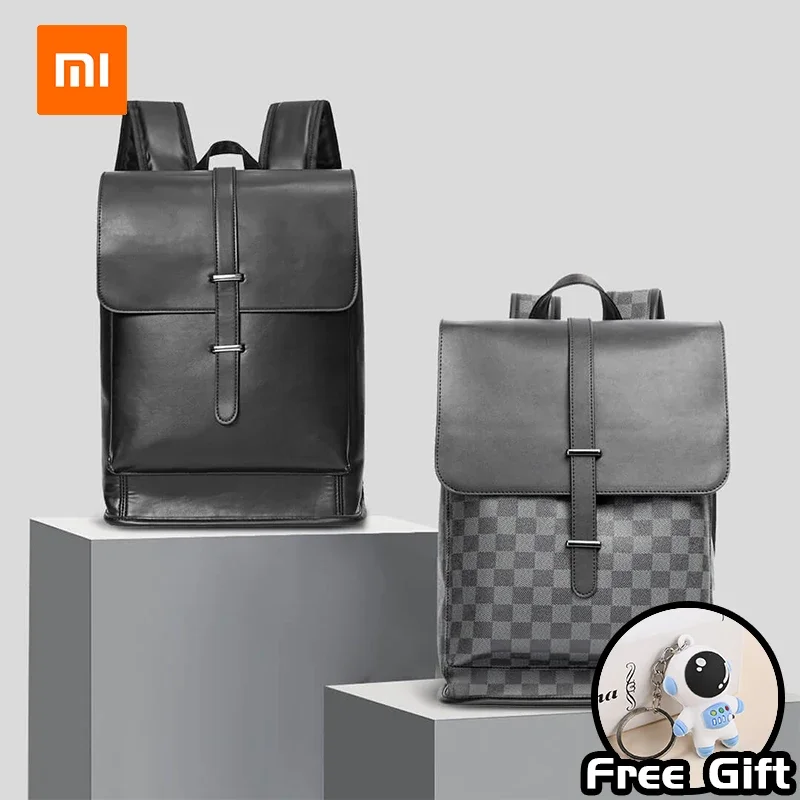 XIAOMI MONEY QUEEN Fashion Leisure Business Backpack Commuter Leather Backpack Campus Student Backpack Comfortable and Durable