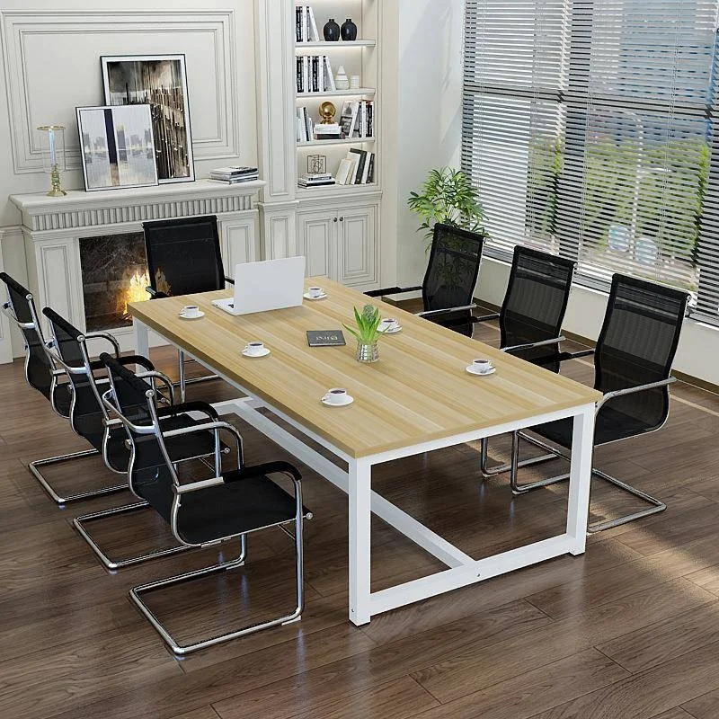 *Conference Room Office Desk Chair Combination Modern Simple Design Rectangular Customizable Table for Employee