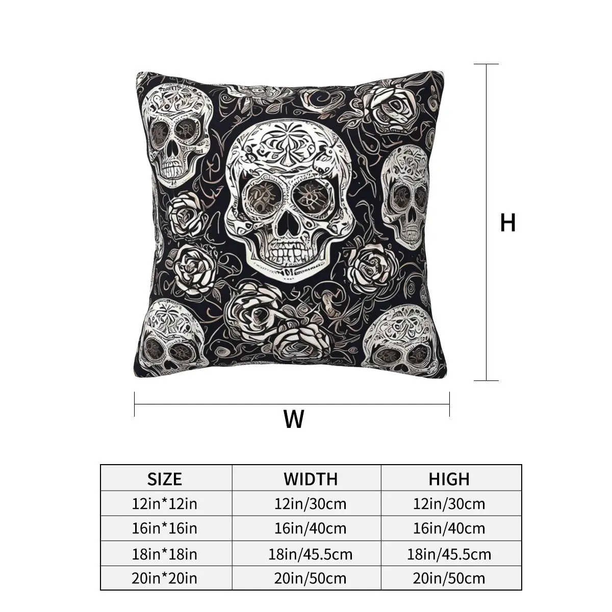 Copy Of Sugar Skull Day Of The Dead Neon Sugar Skull Square Pillowcase Cushion Cover Pillow Case Throw Pillow Cover Bedroom Car