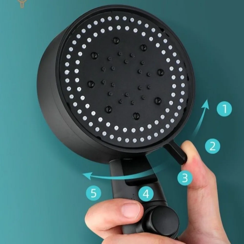 

5-режимная насадка для душа, регулировка со шлангом 1,5 м и кронштейном, насадка для душа, остановка в одно касание, водосберегающий ручной душ, ручной дом