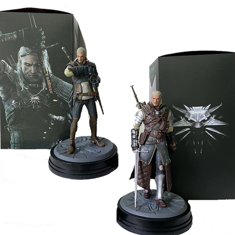 Witcher-ed 3 Wild Hunt Geralt Wolf Action Figure Collectable Model Toys Christmas Gift Doll 24CM